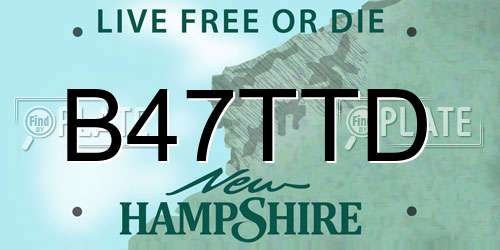 B47TTD New Hampshire License Plate