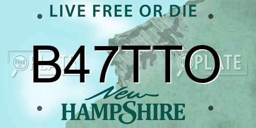 B47TTO New Hampshire License Plate