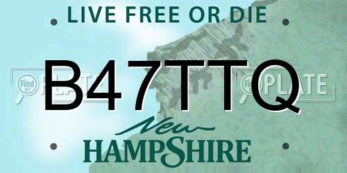 B47TTQ New Hampshire License Plate