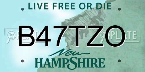 B47TZO New Hampshire License Plate