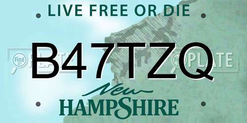 B47TZQ New Hampshire License Plate