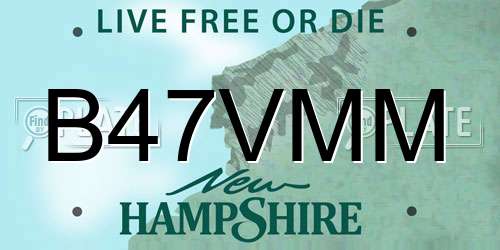 B47VMM New Hampshire License Plate
