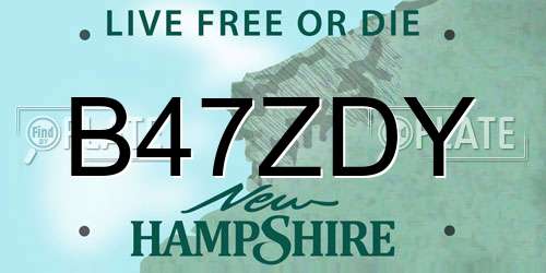 B47ZDY New Hampshire License Plate