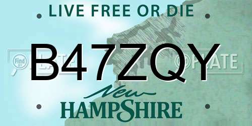 B47ZQY New Hampshire License Plate