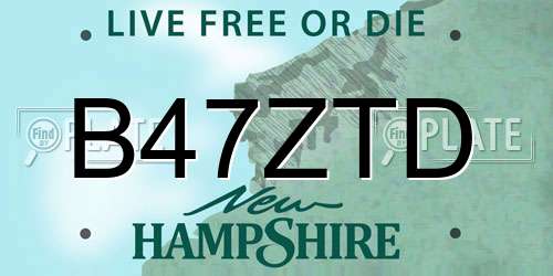 B47ZTD New Hampshire License Plate