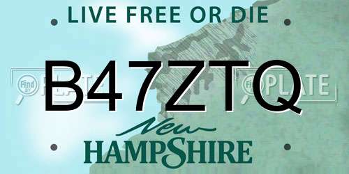 B47ZTQ New Hampshire License Plate