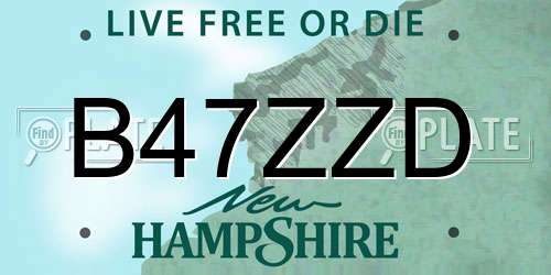 B47ZZD New Hampshire License Plate