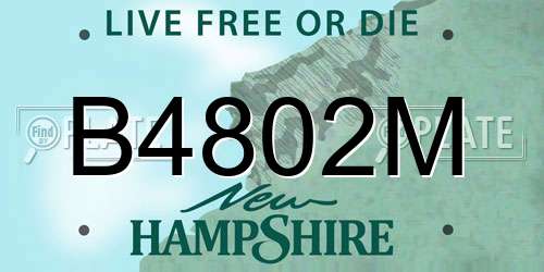 B4802M New Hampshire License Plate