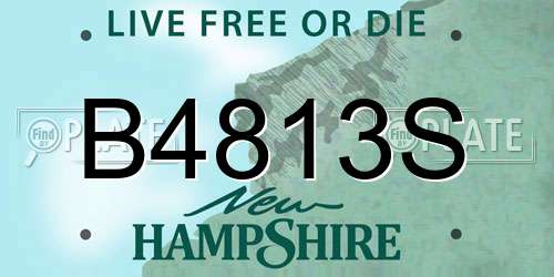 B4813S New Hampshire License Plate