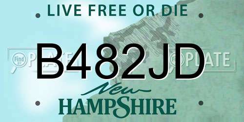 B482JD New Hampshire License Plate