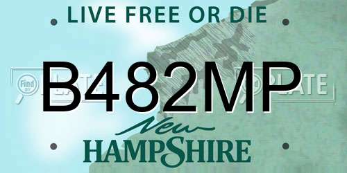 B482MP New Hampshire License Plate