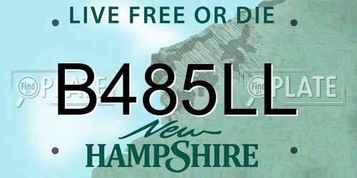 B485LL New Hampshire License Plate