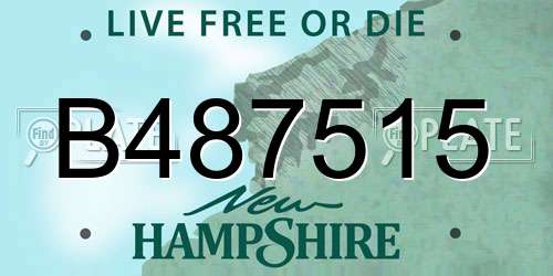 B487515 New Hampshire License Plate