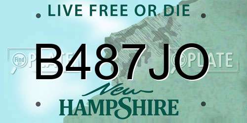 B487JO New Hampshire License Plate