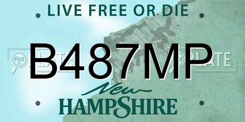 B487MP New Hampshire License Plate