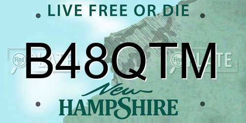 B48QTM New Hampshire License Plate