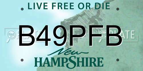 B49PFB New Hampshire License Plate