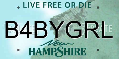 B4BYGRL New Hampshire License Plate