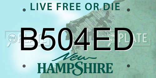 B504ED New Hampshire License Plate