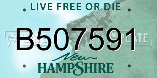B507591 New Hampshire License Plate