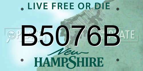 B5076B New Hampshire License Plate