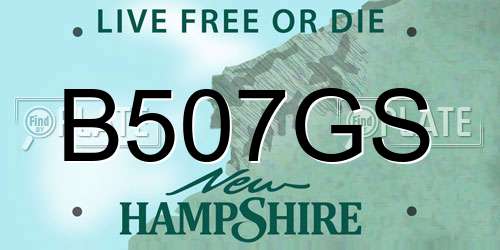 B507GS New Hampshire License Plate