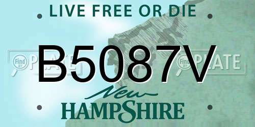 B5087V New Hampshire License Plate