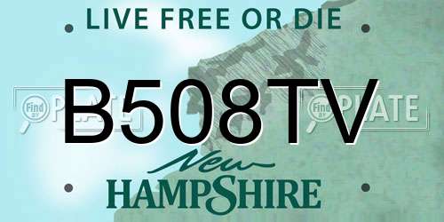 B508TV New Hampshire License Plate