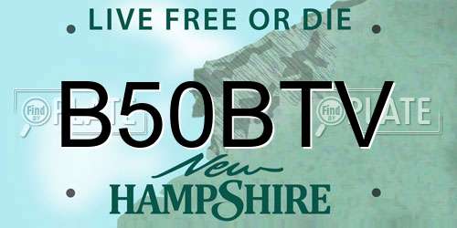 B50BTV New Hampshire License Plate