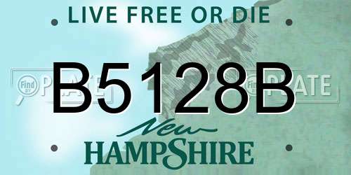 B5128B New Hampshire License Plate