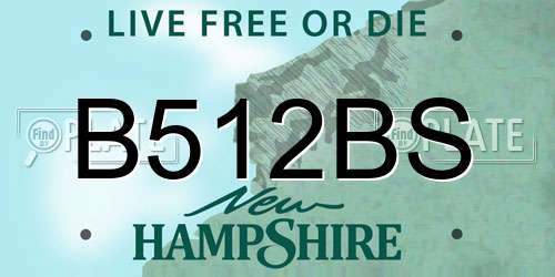 B512BS New Hampshire License Plate