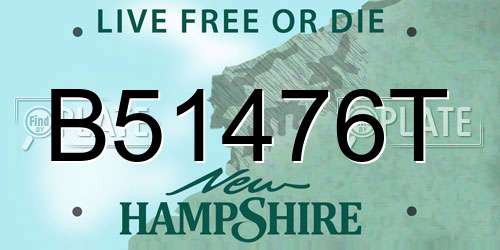 B51476T New Hampshire License Plate