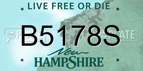 B5178S New Hampshire License Plate