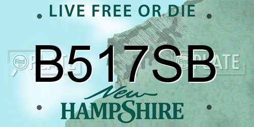 B517SB New Hampshire License Plate