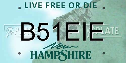 B51EIE New Hampshire License Plate