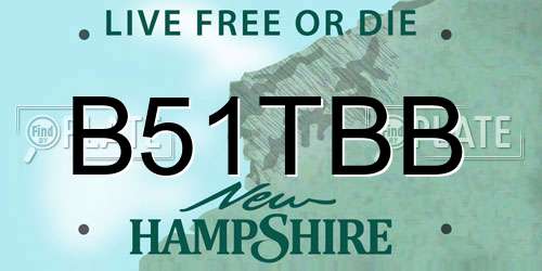 B51TBB New Hampshire License Plate