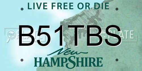 B51TBS New Hampshire License Plate