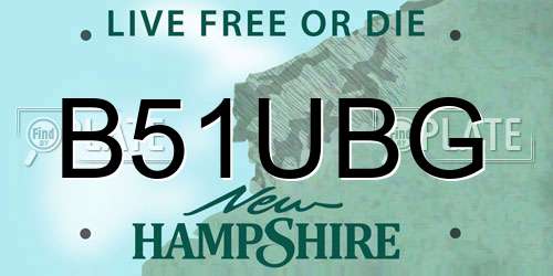 B51UBG New Hampshire License Plate