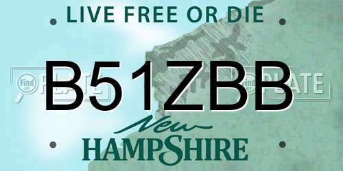 B51ZBB New Hampshire License Plate