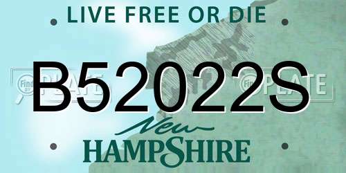 B52022S New Hampshire License Plate