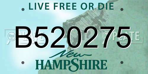 B520275 New Hampshire License Plate
