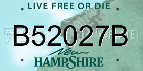 B52027B New Hampshire License Plate