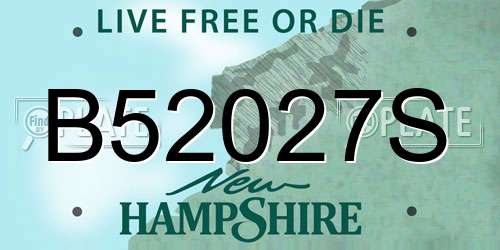 B52027S New Hampshire License Plate