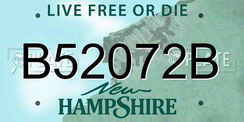 B52072B New Hampshire License Plate