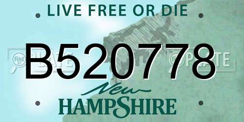 B520778 New Hampshire License Plate