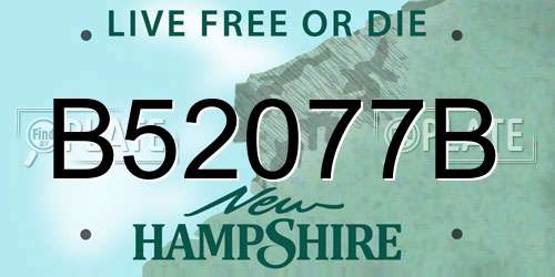 B52077B New Hampshire License Plate