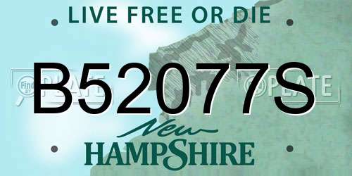 B52077S New Hampshire License Plate