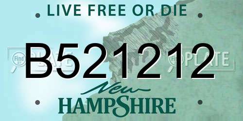 B521212 New Hampshire License Plate
