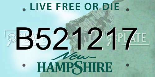 B521217 New Hampshire License Plate
