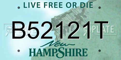 B52121T New Hampshire License Plate